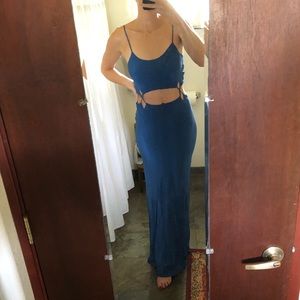 Acacia Silk Santiago Maxi Dress in Blue